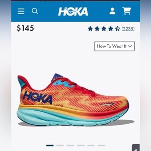 Hoka Sneakers - Orange/Blue Clifton 9 Sneakers
